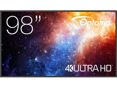 Optoma 98 inch beeldscherm huren verhuur, beeldscherm, UHD, 4K